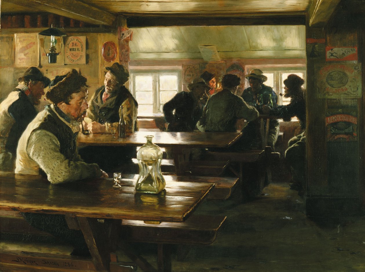 W tawernie Kupiec Winthers w Skagen autorstwa Peder Severin Krøyer