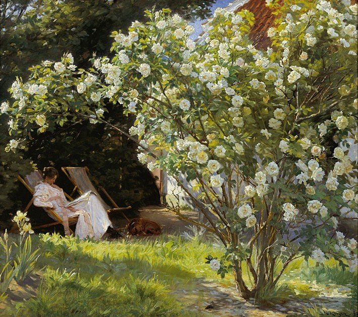 Marie na leżaku, czytanie autorstwa Peder Severin Krøyer