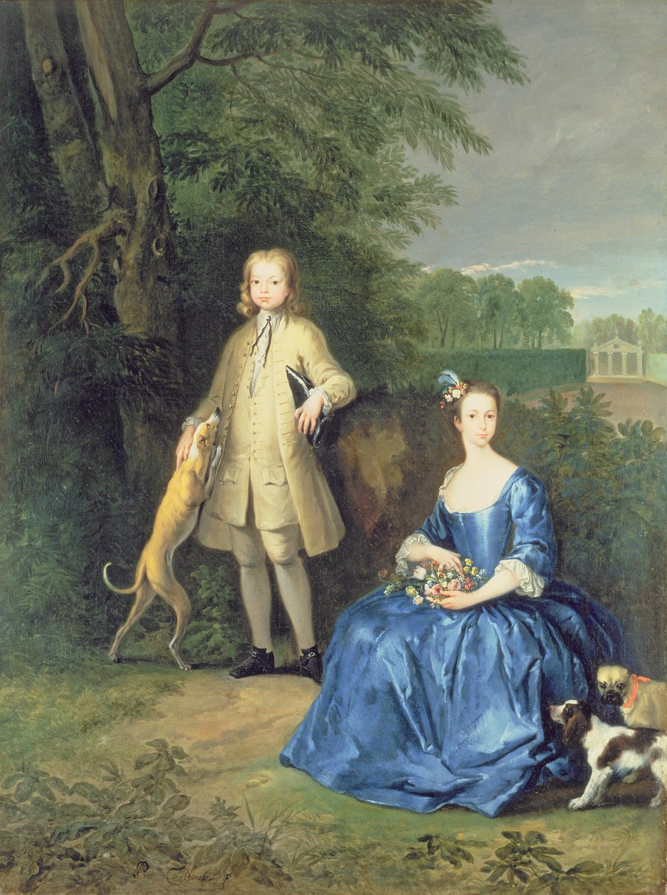 Portret panicza Edwarda i panny Marii Macro, 1733 autorstwa Peter Tillemans