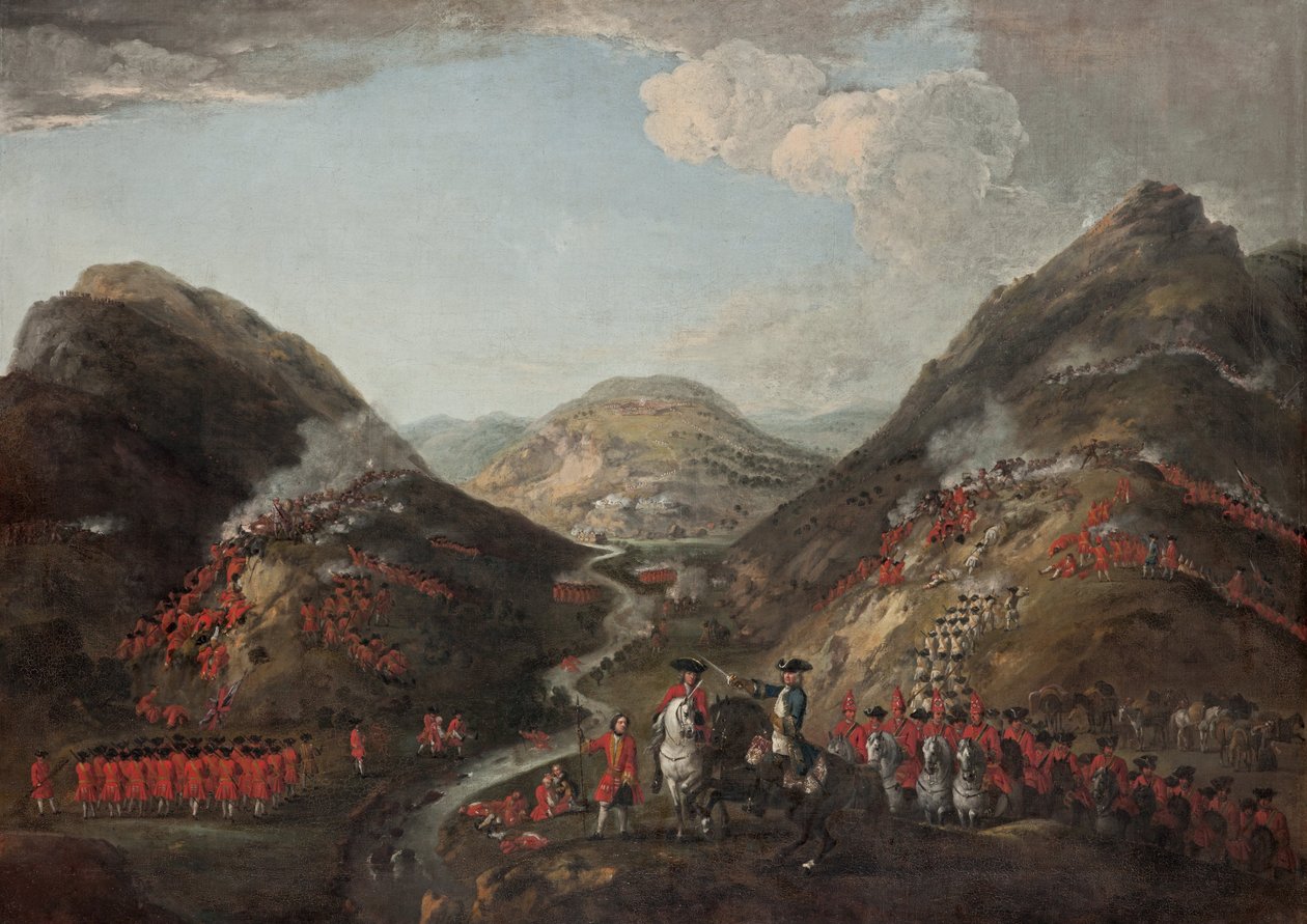 Bitwa pod Glenshiel 1719. Dane prawdopodobnie obejmują Lorda George