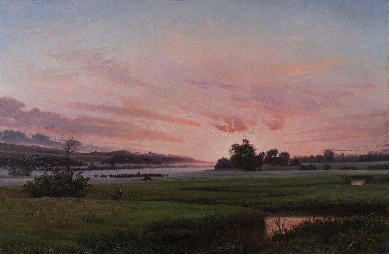 Letni wieczór w pobliżu Ry, Jutlandia, ok. 1873 r. autorstwa Vilhelm Kyhn