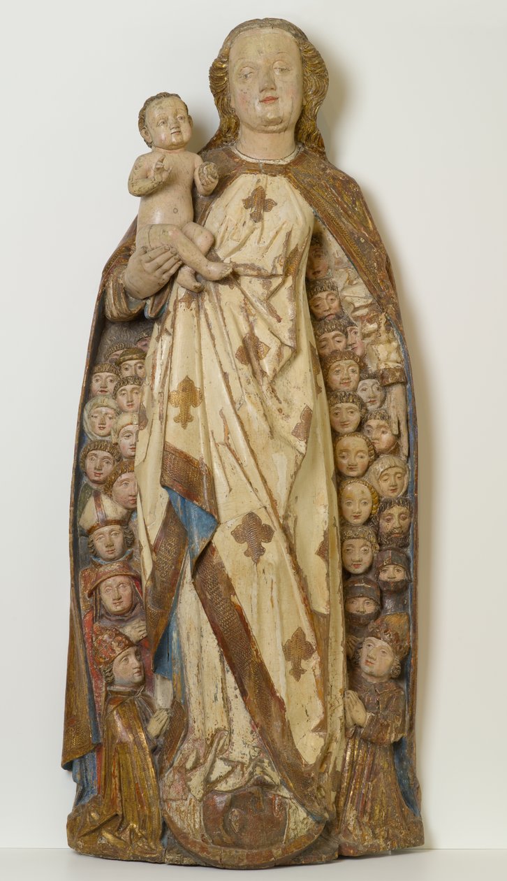 Madonna z Dzieciątkiem schronienie się suplikantami pod jej płaszczem, ok. 1471 (drewno lipowe, polichromia, złoto i srebro płatkowe) autorstwa Peter (attr.to) Koellin