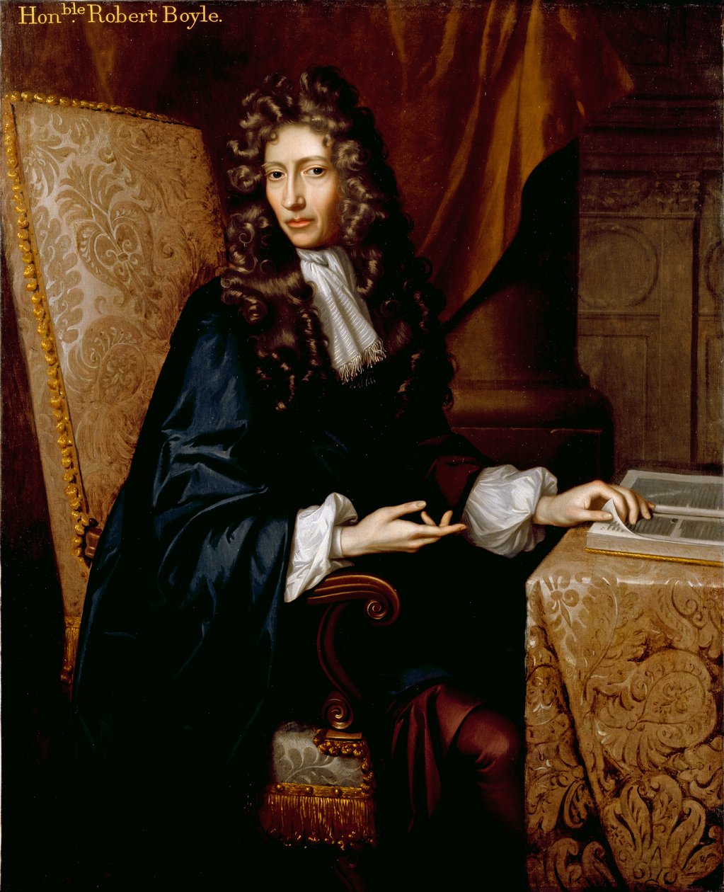 Portret Hon. Robert Boyle, ok.1689 (olej na płótnie) autorstwa Peter (school of) Lely