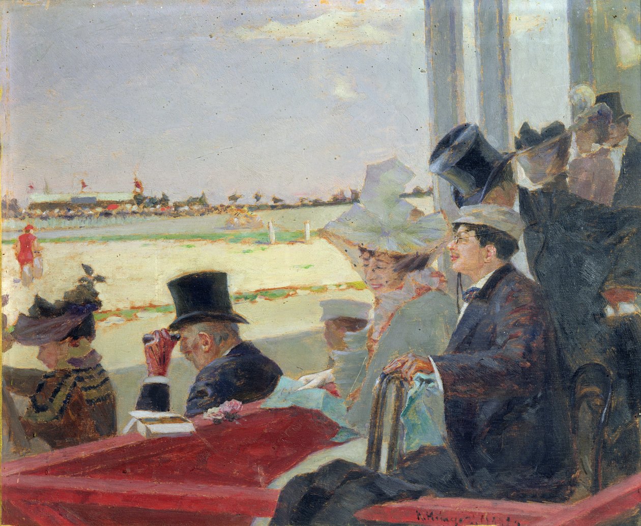Wyścigi konne, 1902 (olej na drewnie) autorstwa Peter Alexandrovich Nilus