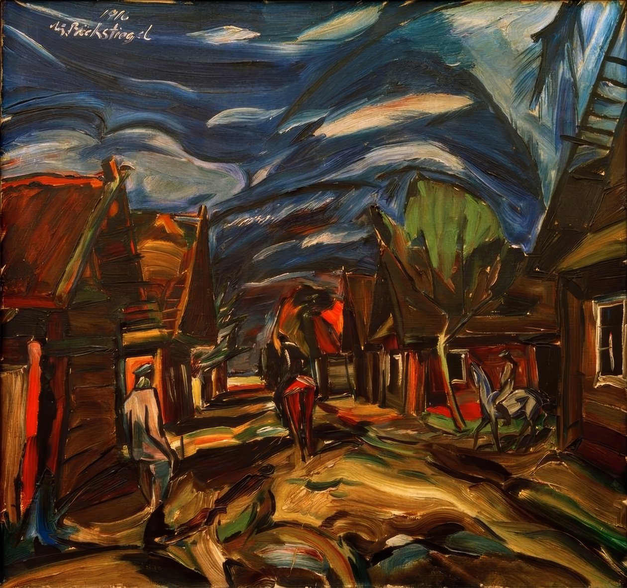 Dorf Jasky, Rosja autorstwa Peter August Böckstiegel