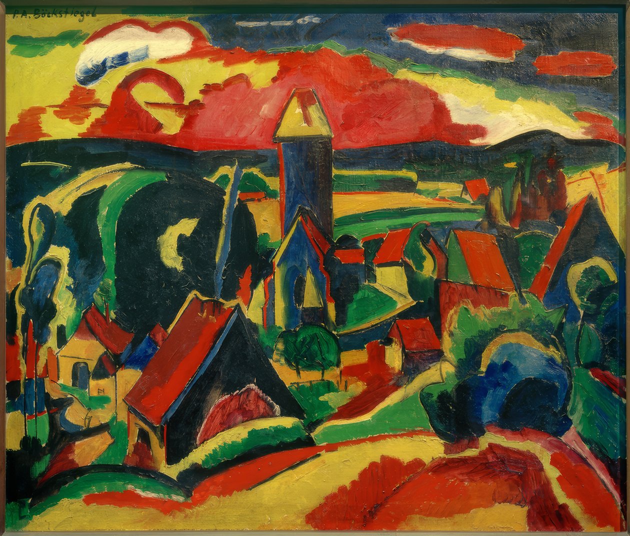 Dornberg (Blick vom Mühlenberg auf Kirchdornberg) autorstwa Peter August Böckstiegel