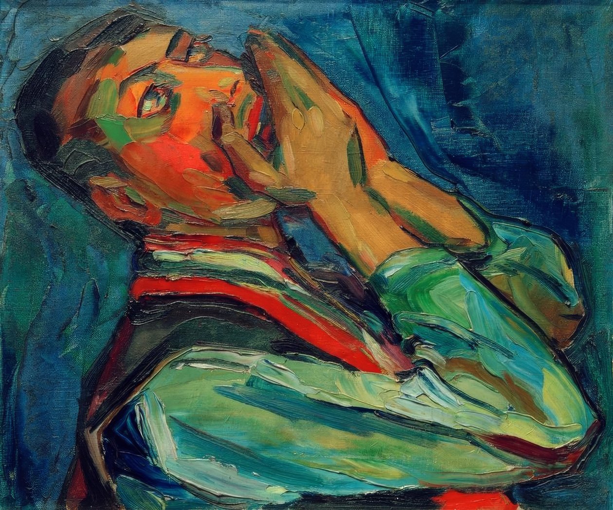 Grający na harmonijce ustnej autorstwa Peter August Böckstiegel