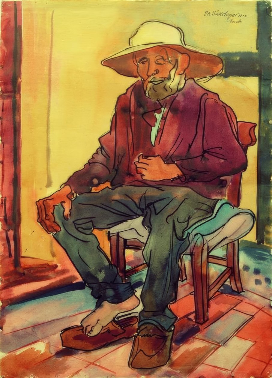 Odpoczywający rolnik z Westfalii (Thorlümke) autorstwa Peter August Böckstiegel