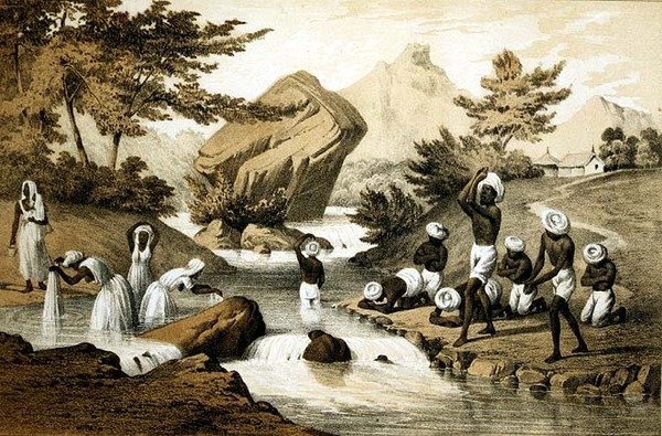 Kostiumy hinduskie, Mauritius, grawerowane przez James Queen (1824-c.1877) wyd. autorstwa Petera S. Duvala (lito) autorstwa Peter Bernhard Wilhelm (after) Heine