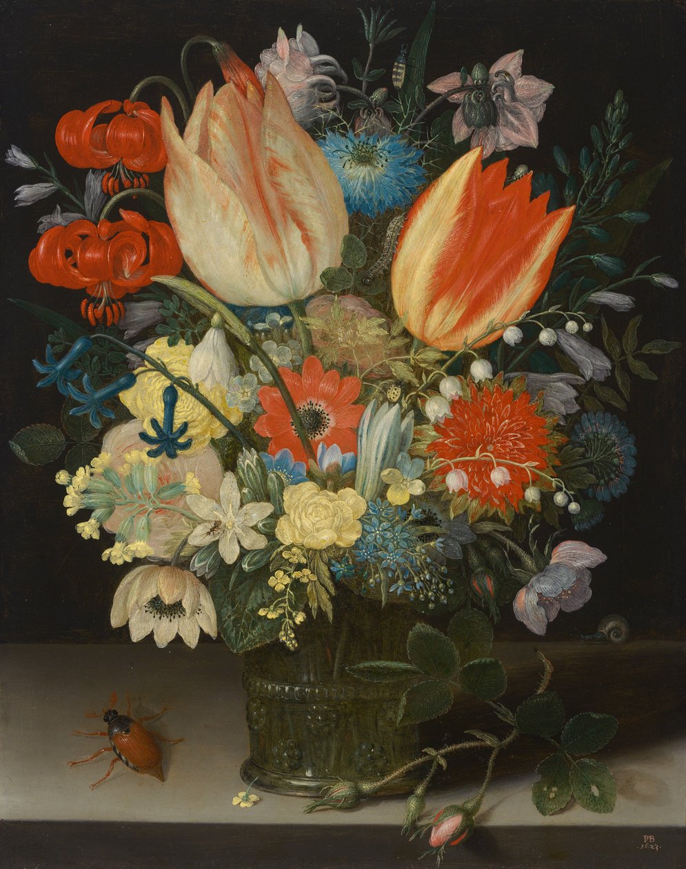 Martwa natura z tulipanami, 1623. autorstwa Peter Binoit
