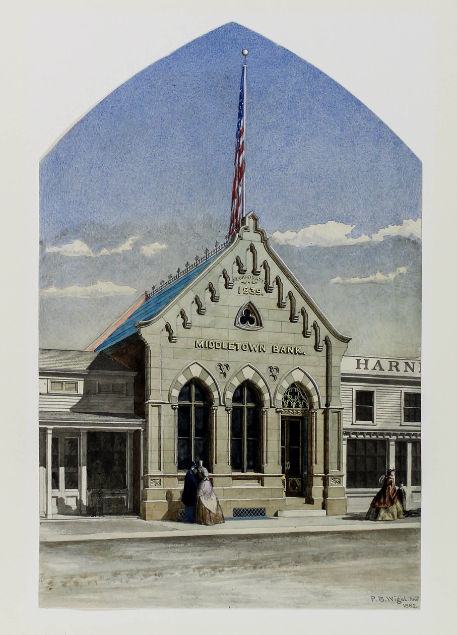 Middletown Bank, Nowy Jork, Perspektywa autorstwa Peter Bonnett Wight