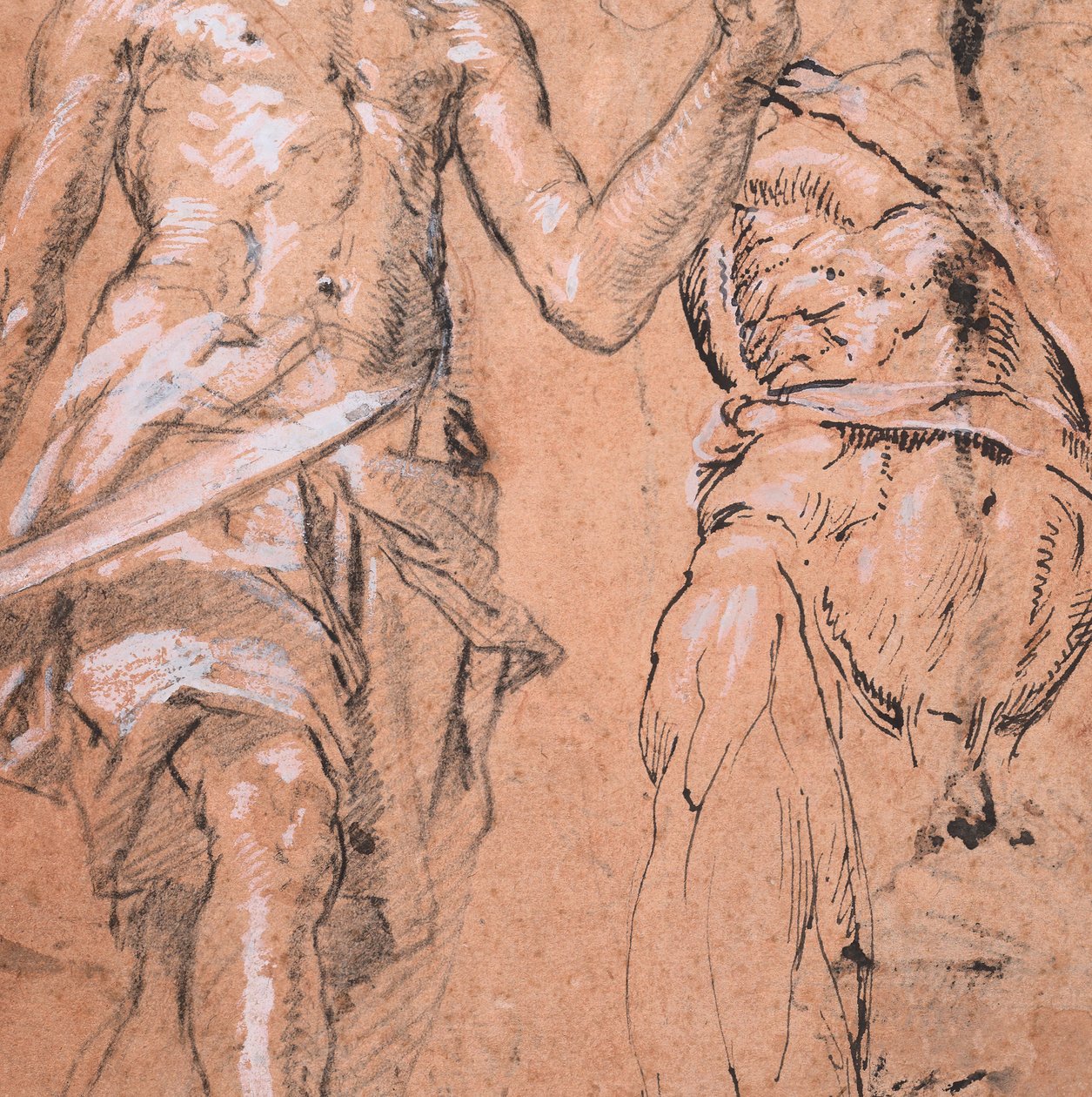 Dwie etiudy Stojącego Człowieka z Mieczem Aleksandra Wielkiego, verso: Studia..., ca. 1601. autorstwa Peter Candid