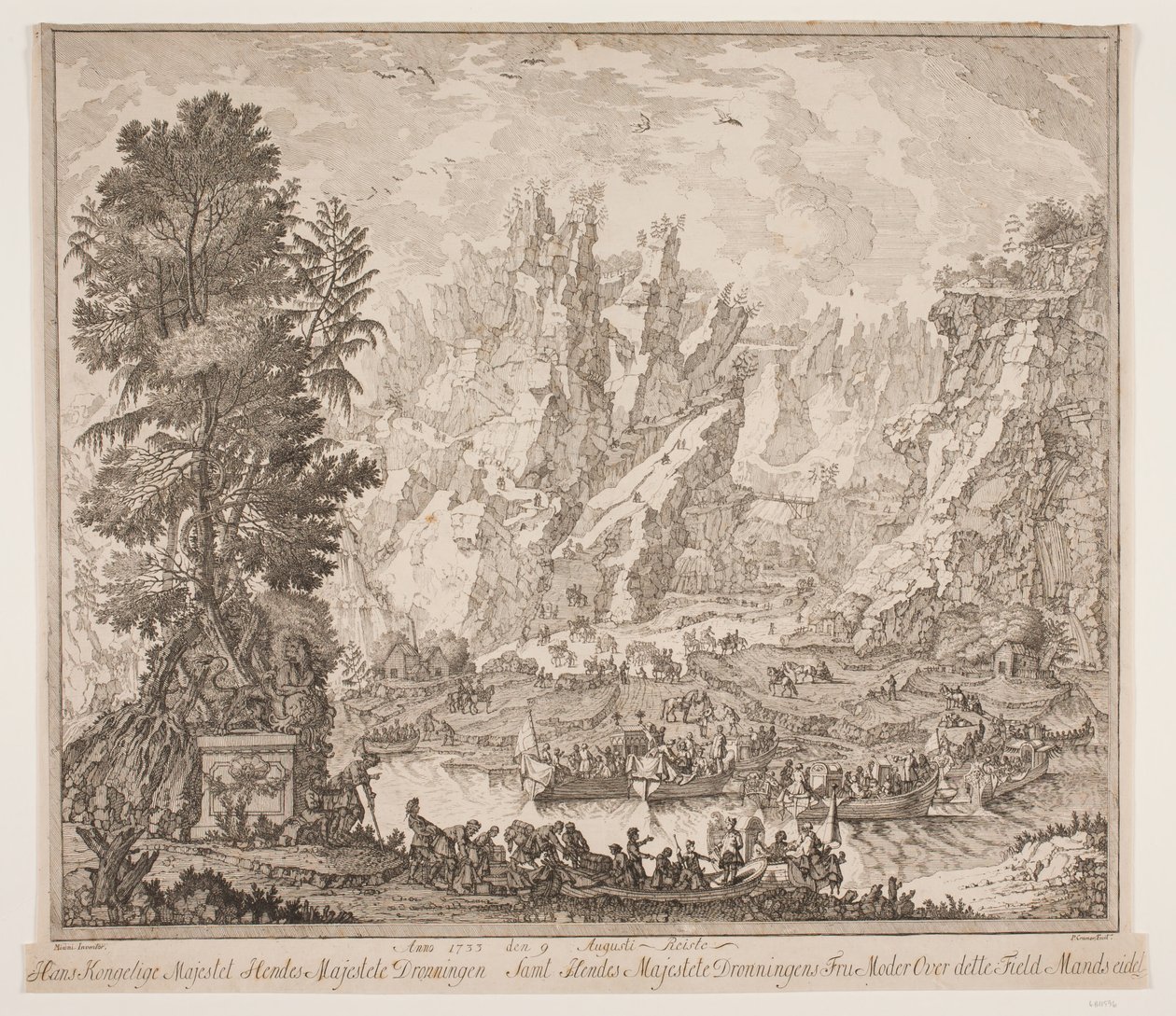 Anno 1733 w dniu 9 sierpnia Jego Królewska Mość Jej Wysokość Królowa i Jej Królewska Mość Królowa Pani Matka podróżowali po tym Polowym Mansseidecie autorstwa Peter Cramer