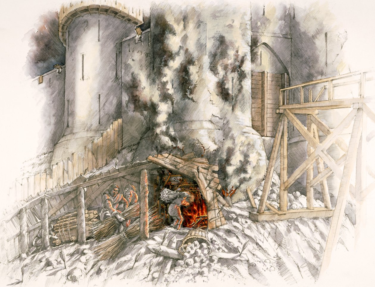 Oblężenie zamku w Dover, 1216, c1990-2010 autorstwa Peter Dunn