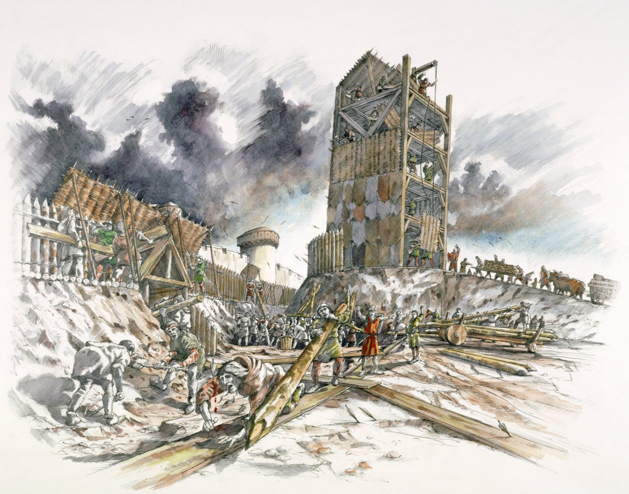Oblężenie zamku w Dover, 1216, c1990-2010 autorstwa Peter Dunn