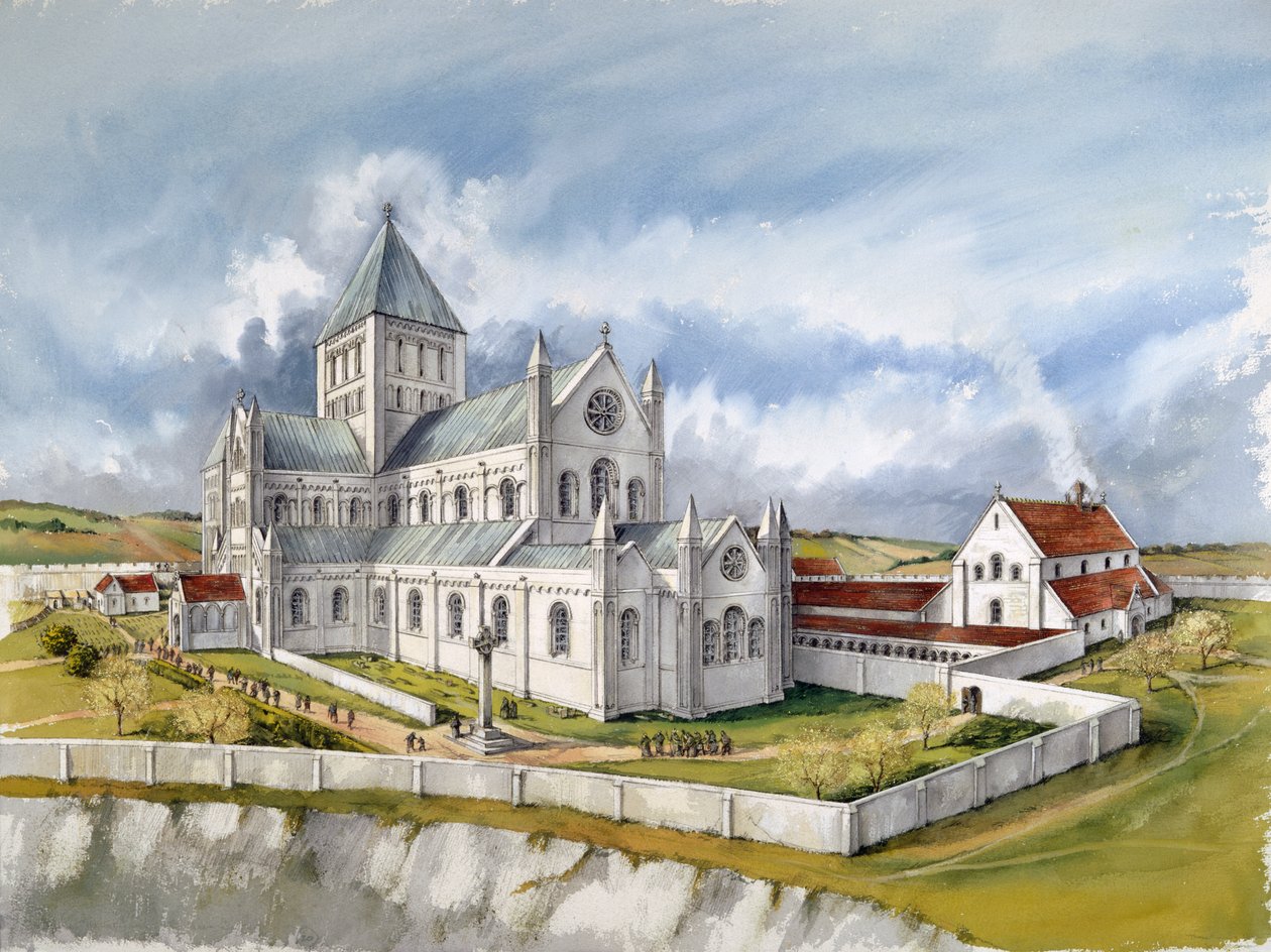Stara Katedra w Sarum, ok. 1150, ok. 1990-2010 autorstwa Peter Dunn