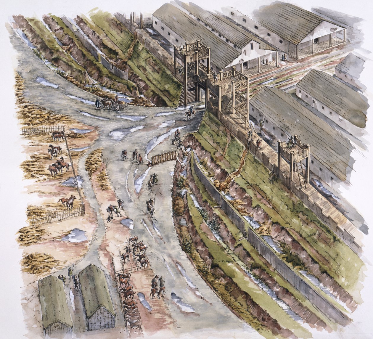 Fort rzymski Ribchester, Lancashire, AD 60-70, 1996 r autorstwa Peter Dunn