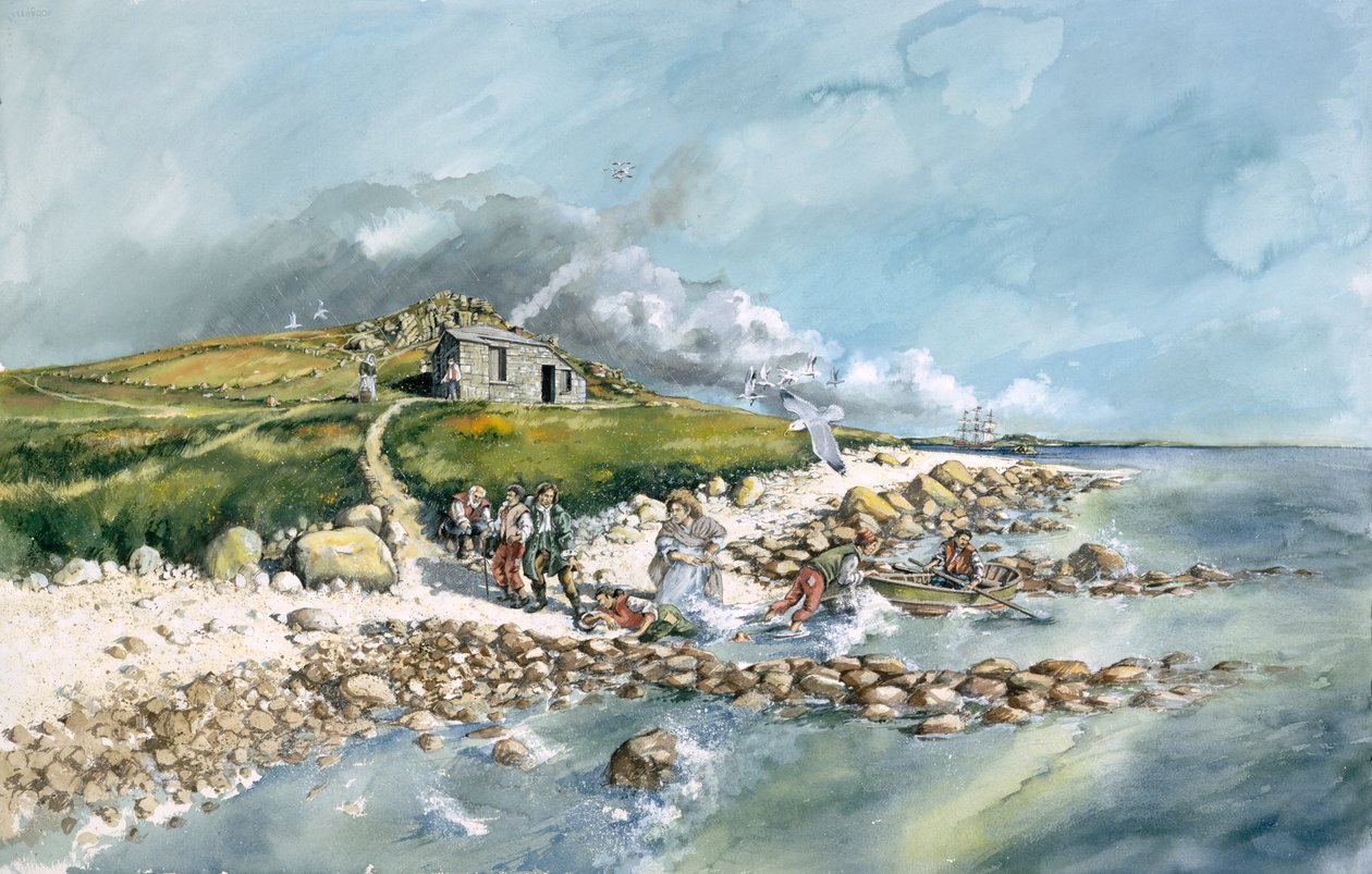 Stacja kwarantanny św. Heleny, ok. 1764, Wyspy Scilly, ok. 1990-2010 autorstwa Peter Dunn