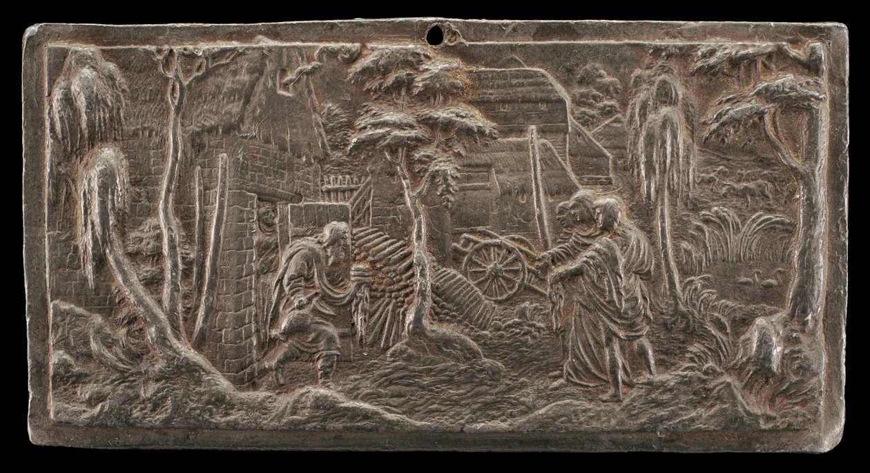 Abraham Witający Trzech Aniołów, c. 15251535. autorstwa Peter Flötner