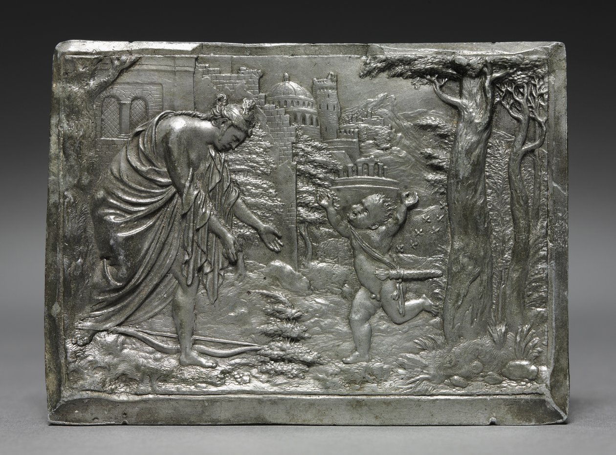 Kupidyn skarży się Wenus, 1540-1546. autorstwa Peter Flötner