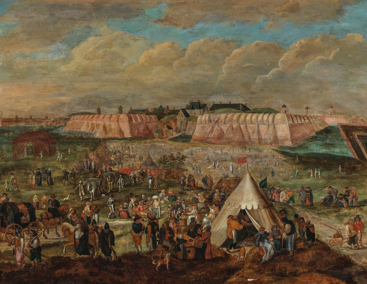 Oblężenie Zamku Hiszpanów w Antwerpii. autorstwa Peter Goetkind the Younger
