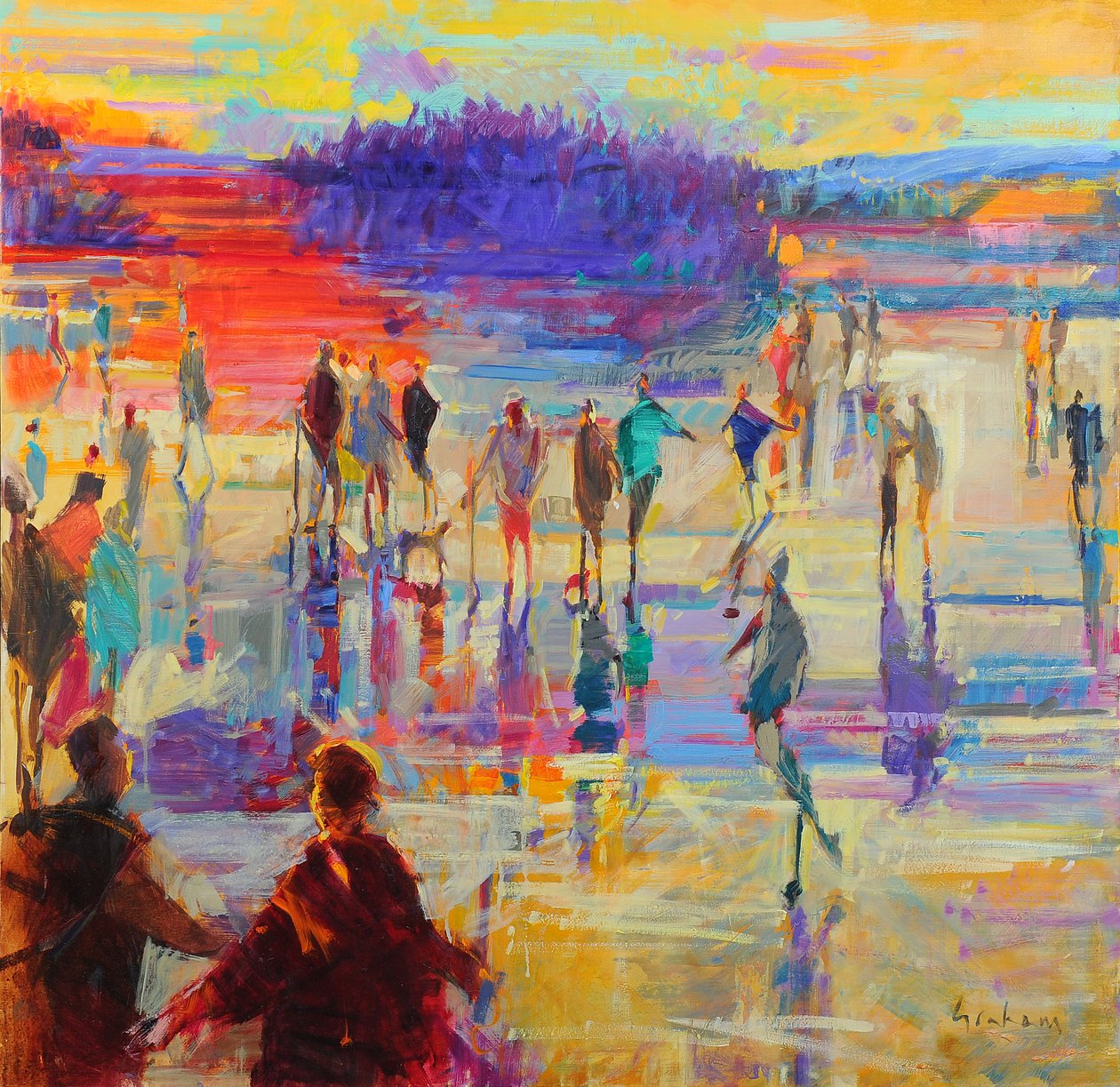 Bonspiel, Jezioro Menteith autorstwa Peter Graham (Contemporary)