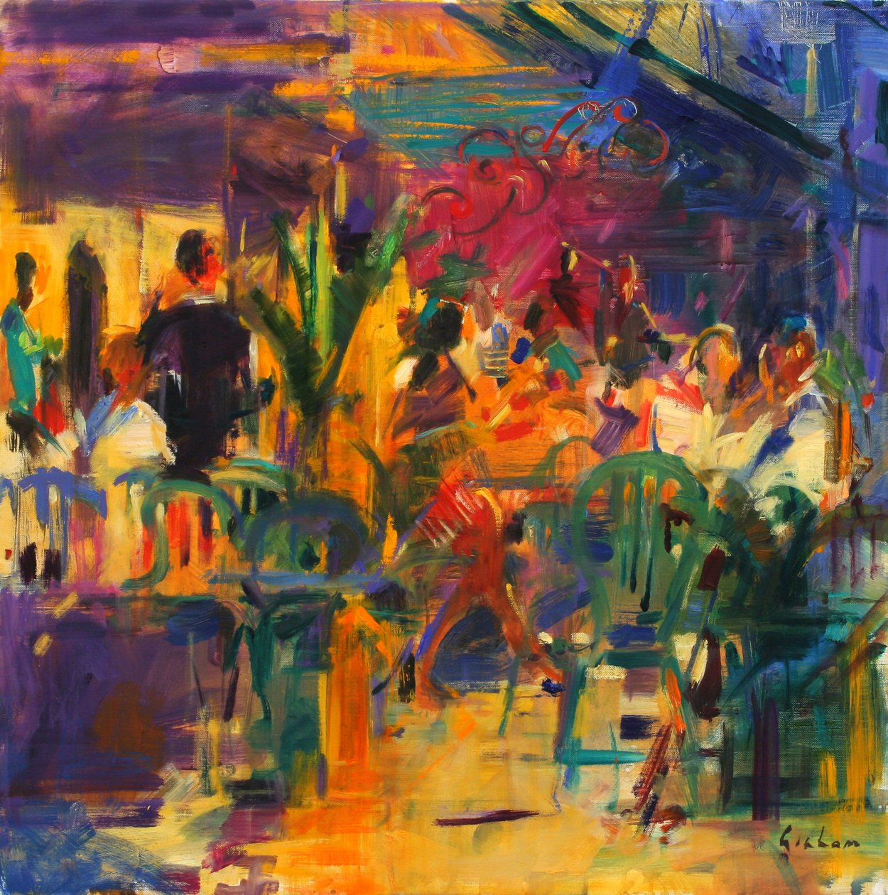 Cafe de la Place, St Paul de Vence autorstwa Peter Graham (Contemporary)