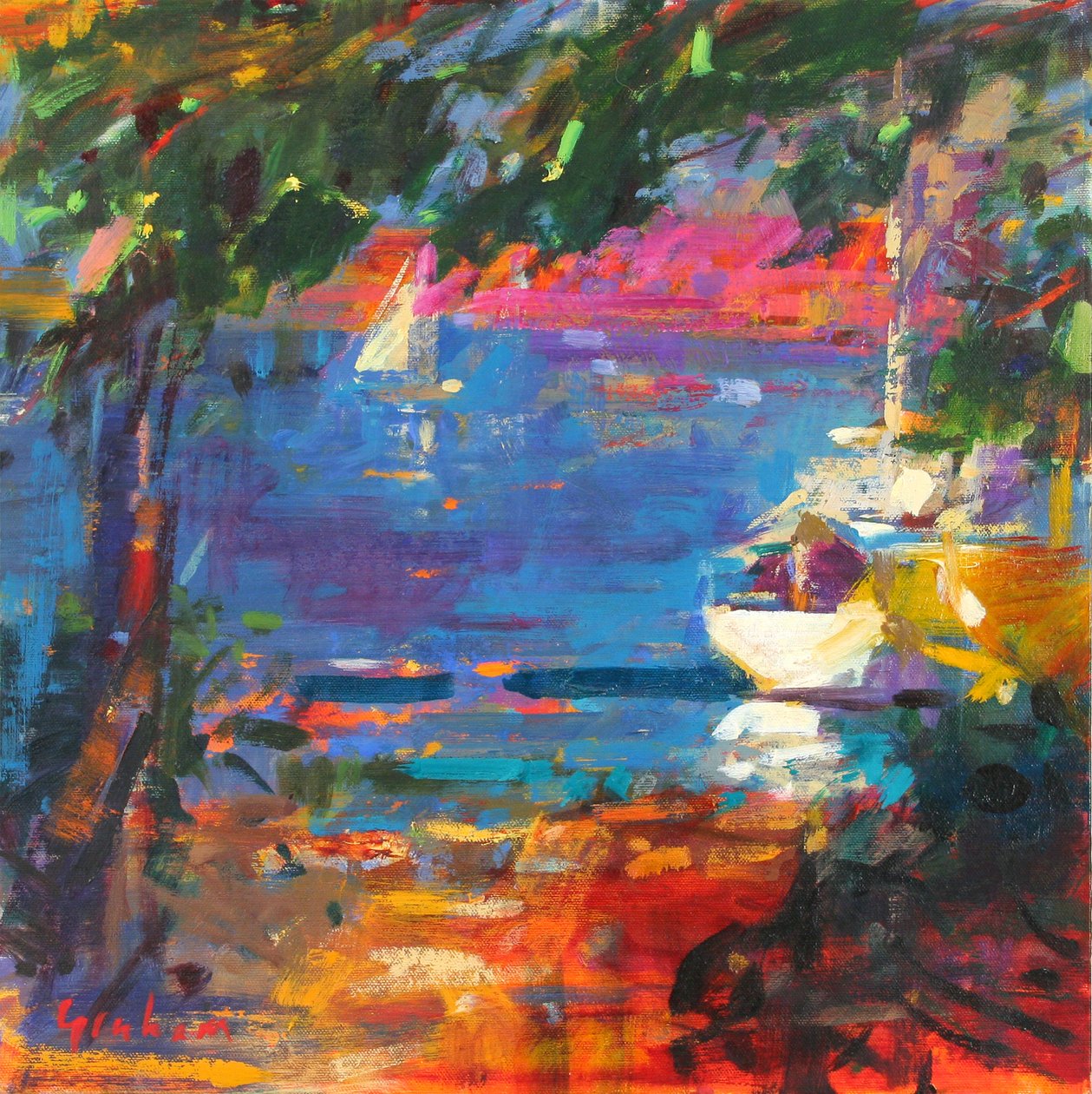 Eden Roc, 2017 (olej na płótnie) autorstwa Peter Graham (Contemporary)