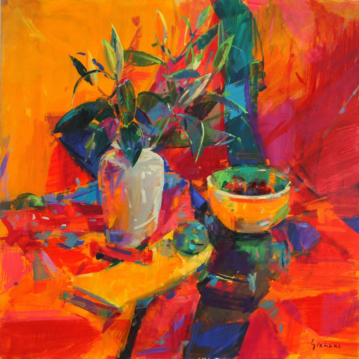 Lilie na czerwonym gruncie, 2012 autorstwa Peter Graham (Contemporary)