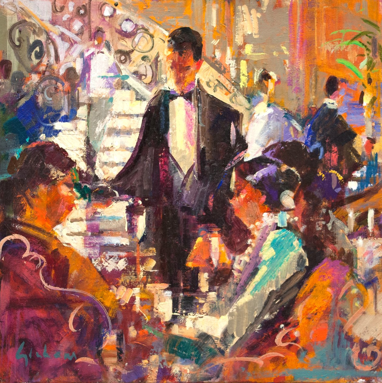 New York Plaza Fancy, 2020 (olej na płótnie) autorstwa Peter Graham (Contemporary)