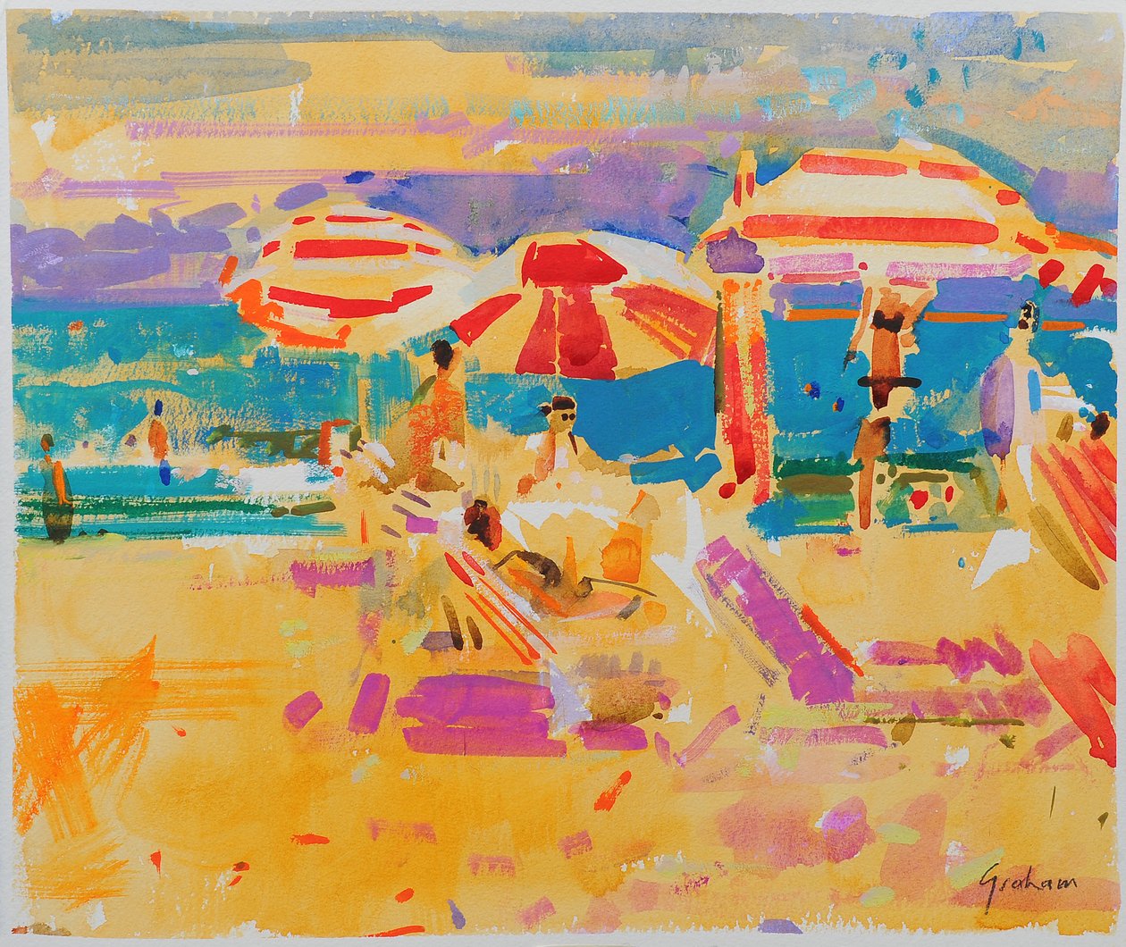 Czerwone parasole, Miami autorstwa Peter Graham (Contemporary)