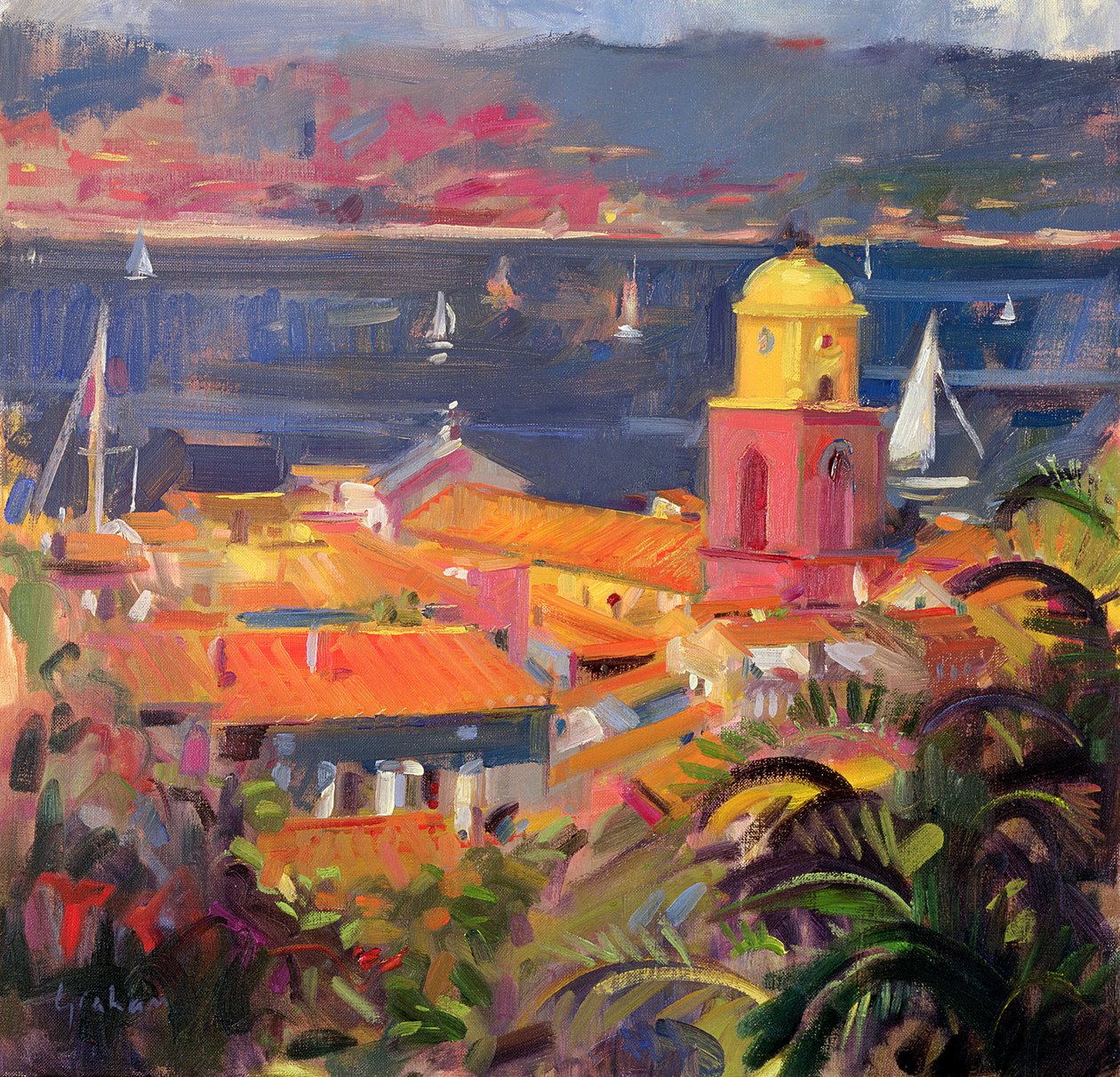 Żeglarstwo St Tropez, 2002 autorstwa Peter Graham (Contemporary)