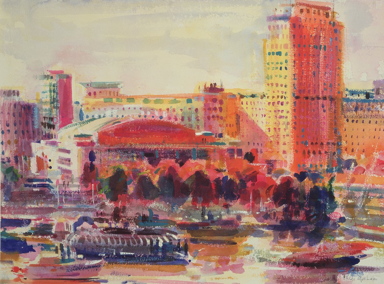 South Bank, 2002 (wc na papierze) autorstwa Peter Graham (Contemporary)