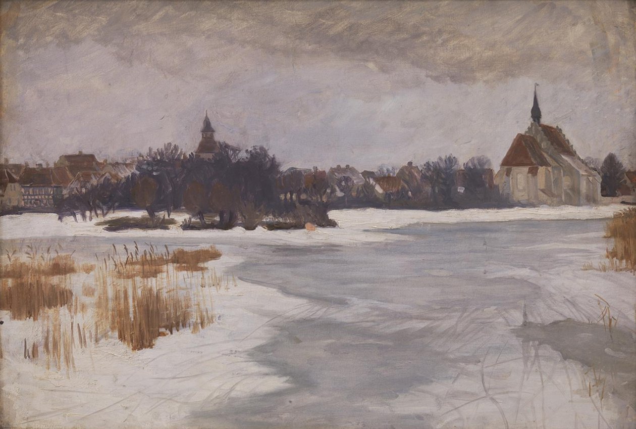 Widok na Faaborg. Zima autorstwa Peter Hansen