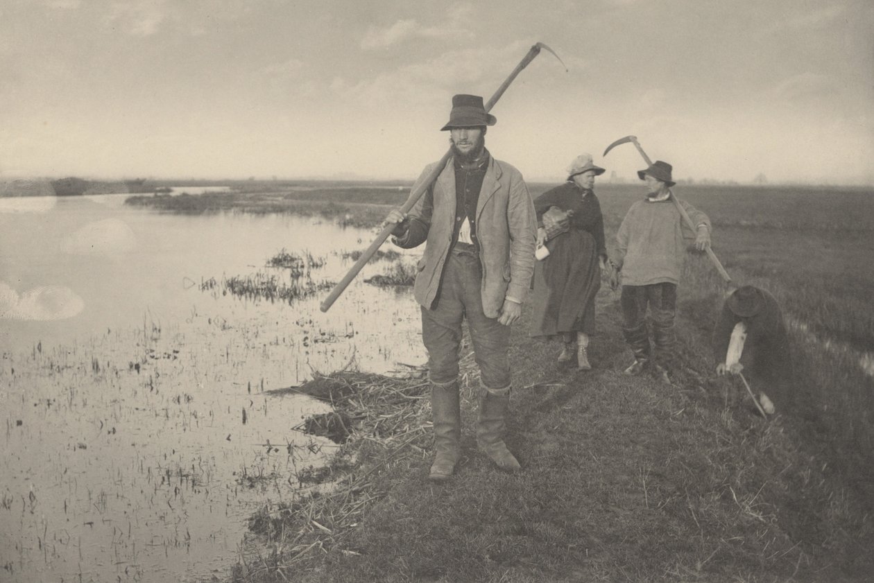 Powrót do domu z bagien, 1886. Twórcy: dr Peter Henry Emerson, Thomas Frederick Goodall. autorstwa Peter Henry Emerson, Thomas Frederick Goodall