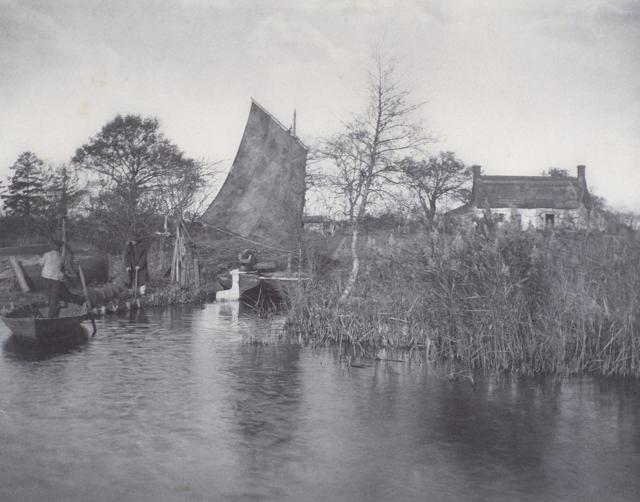 Chata Broadmana, ok.1885 (odbitka platynowa) autorstwa Peter Henry Emerson