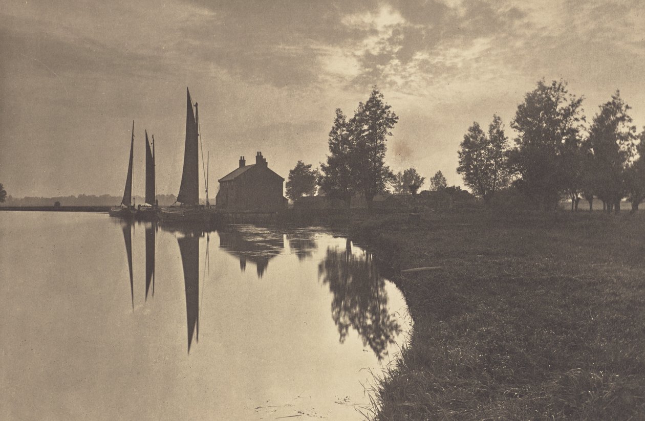 Cantley: wherry czekające na zmianę pływu autorstwa Peter Henry Emerson
