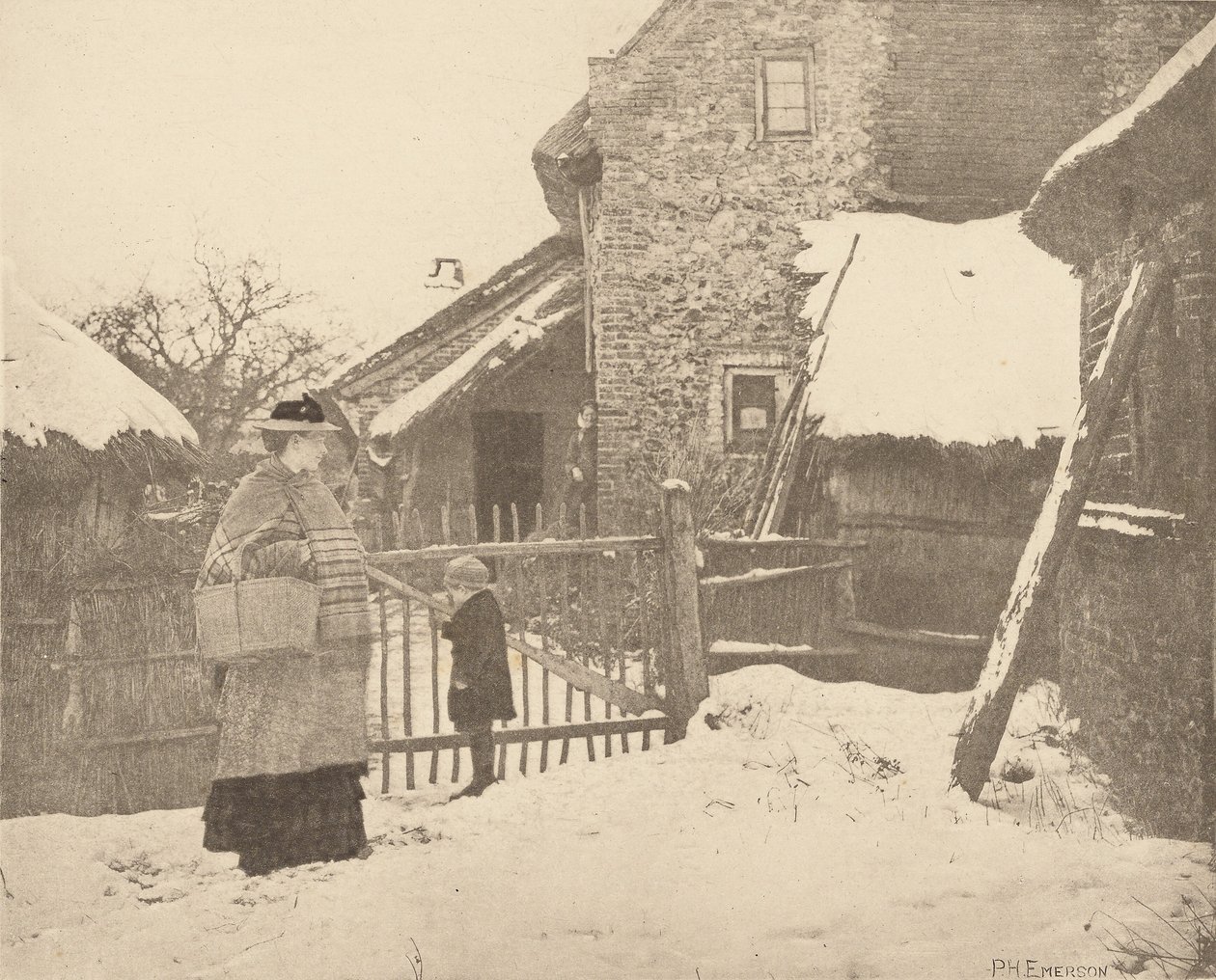 Wyjazd na targ - scena zimowa autorstwa Peter Henry Emerson