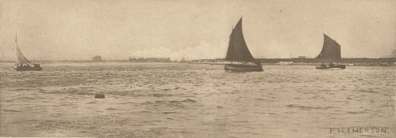 Na wodzie Breydon - zbliża się mgła morska autorstwa Peter Henry Emerson