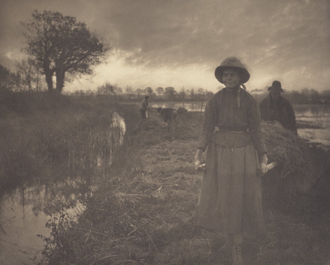 Przepychanie bagiennego siana tyczkami autorstwa Peter Henry Emerson