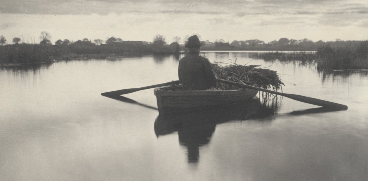 Wiosłowanie do domu Schoof-Stuff, 1886 (zdjęcie) autorstwa Peter Henry Emerson