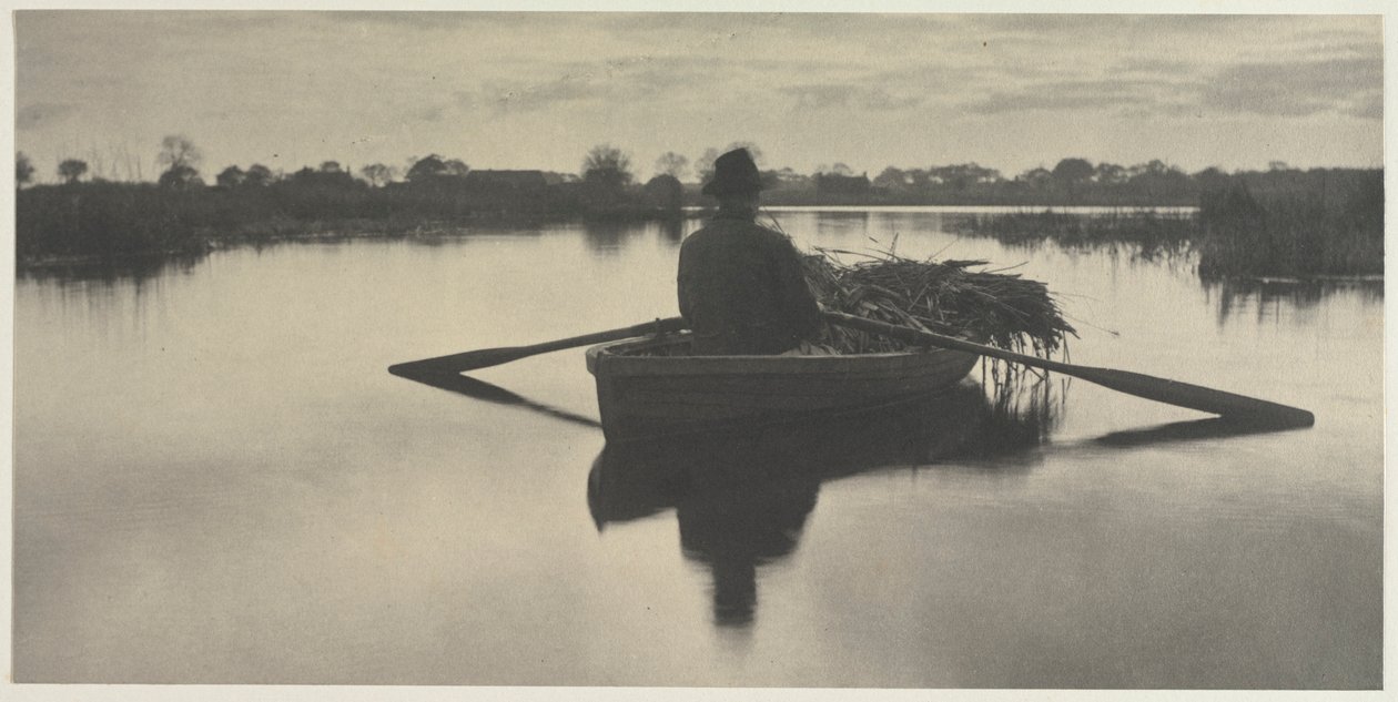 Wioślarstwo Home the Schoof-Stuff z życia i krajobrazu na Norfolk Broads, 1886, tablica XXI, 1886. autorstwa Peter Henry Emerson