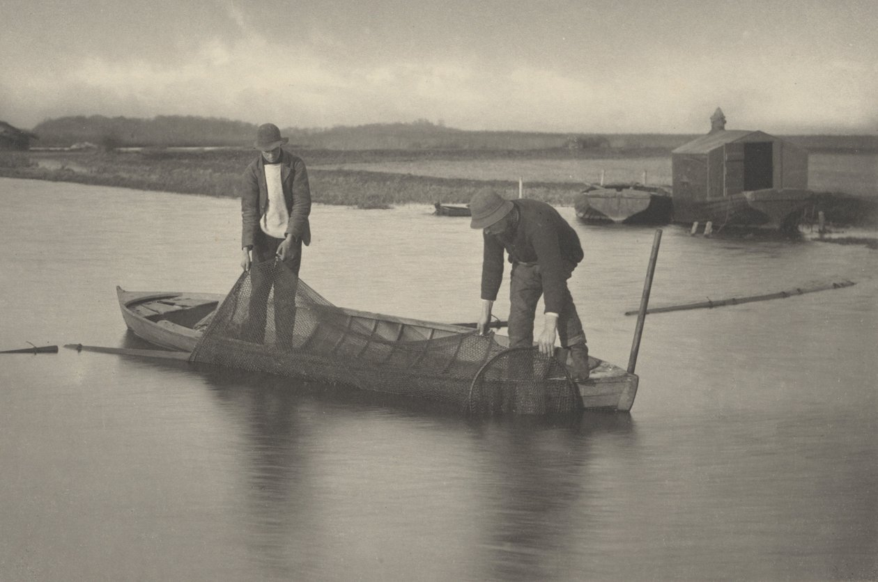 Przyjmowanie sieci węgorzowej autorstwa Peter Henry Emerson and T.F. Goodall