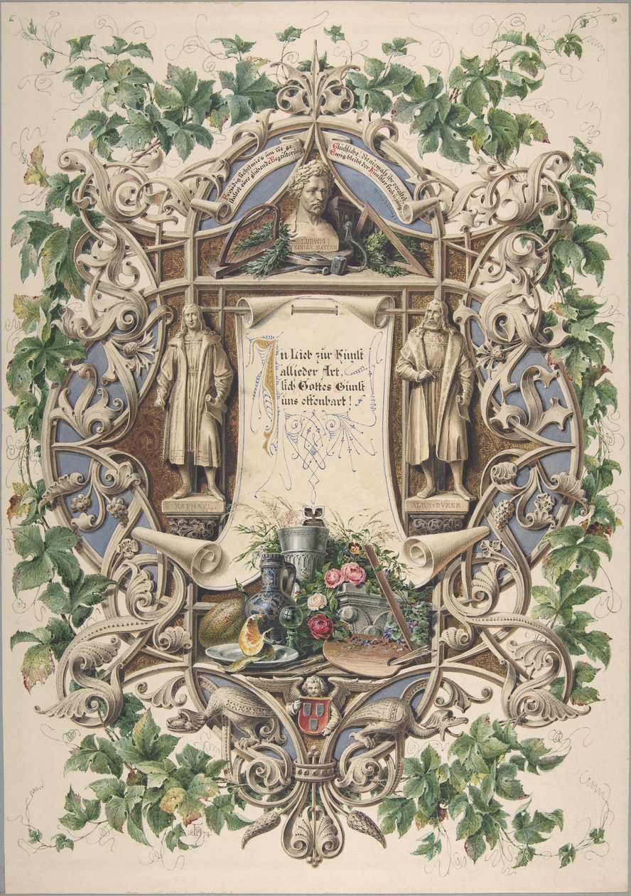Hołd artystów bawarskich dla króla Ludwika I, 1874. autorstwa Peter Herwegen