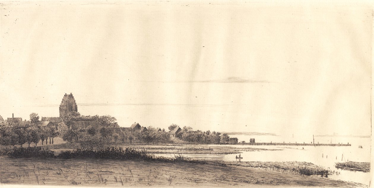 Wieczorny krajobraz ze Stubbekøbing autorstwa Peter Vilhelm Ilsted