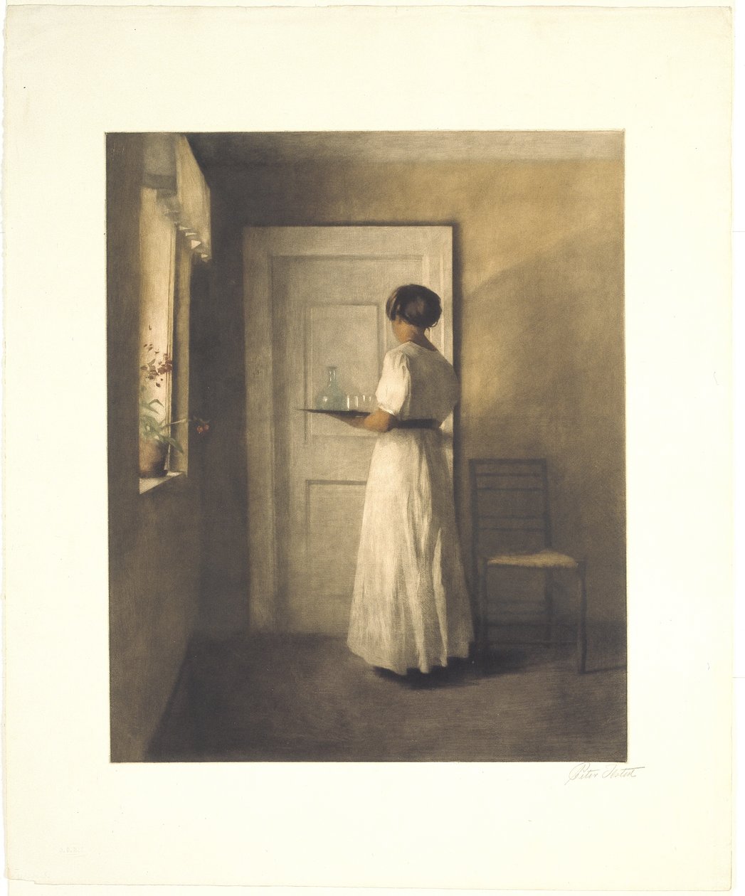 Młoda dziewczyna z tacą autorstwa Peter Vilhelm Ilsted