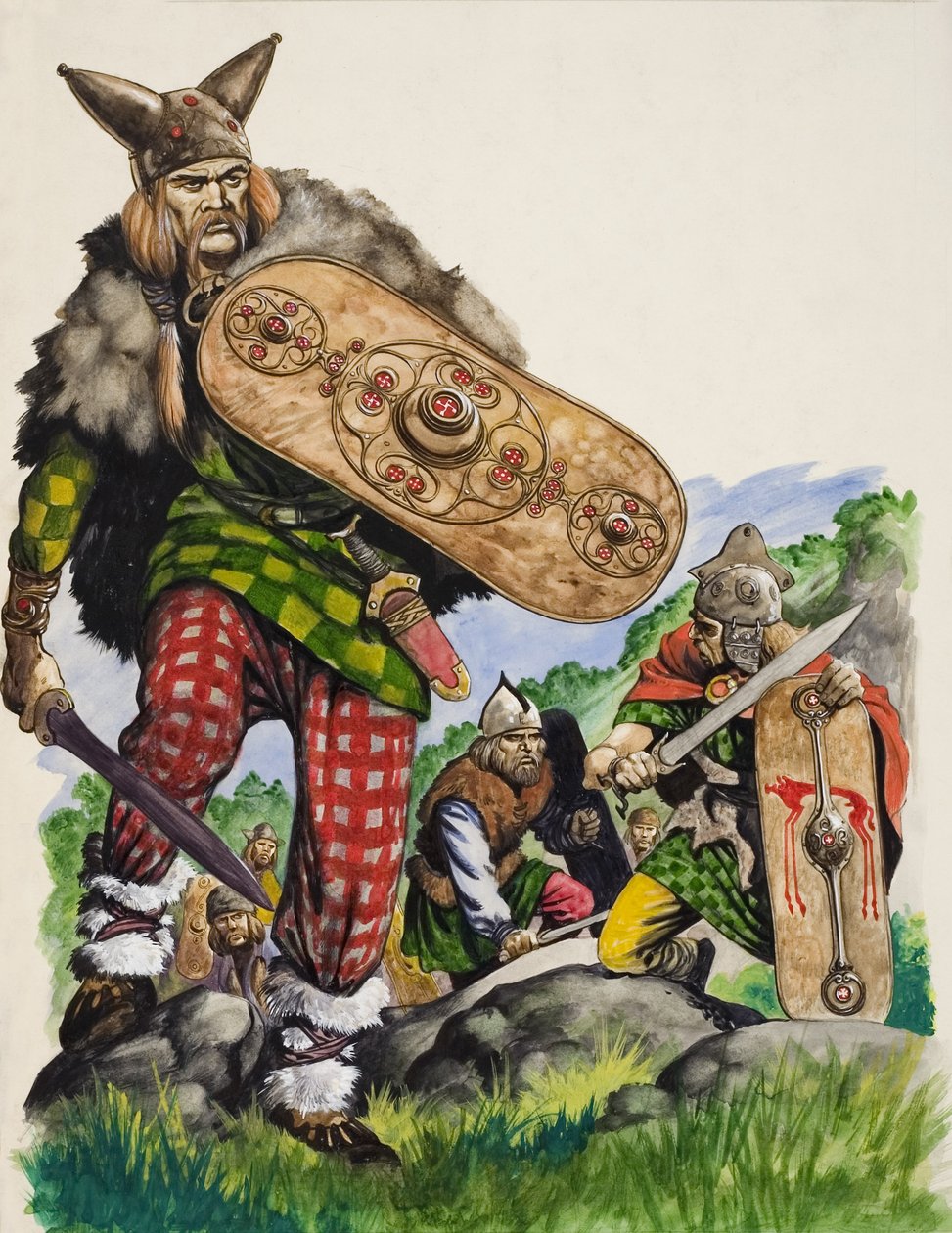 Celtyccy wojownicy (gwasz na papierze) autorstwa Peter Jackson
