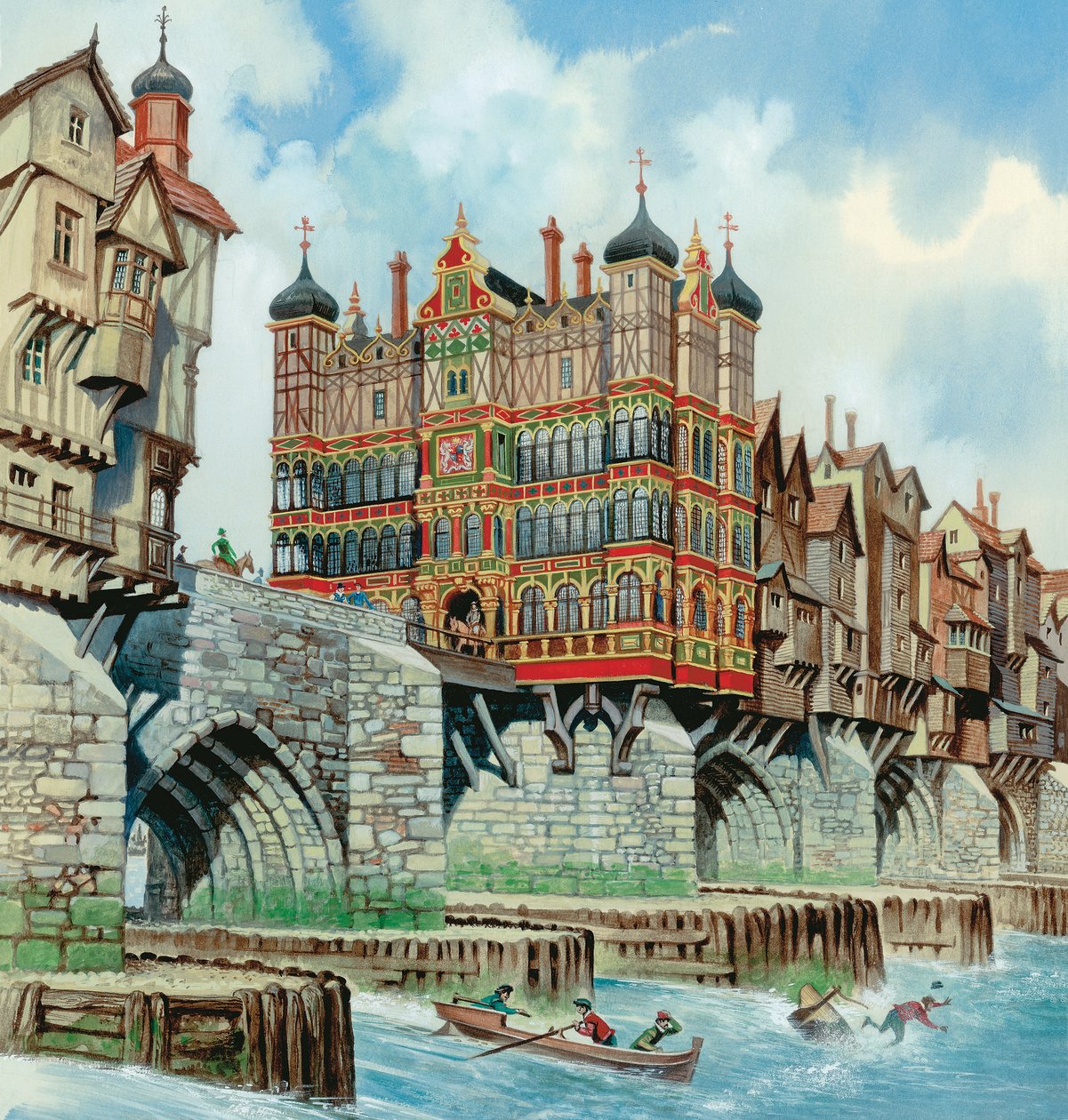 Old London Bridge (gwasz na papierze) autorstwa Peter Jackson