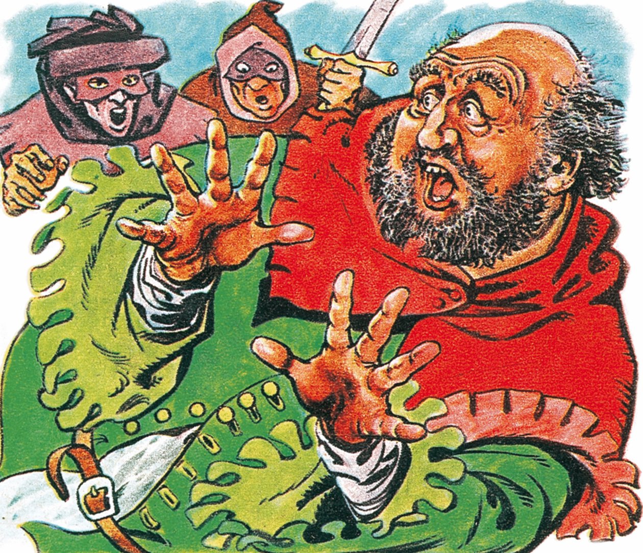 Książę Hal i Poins straszący grubego Falstaffa autorstwa Peter Jackson