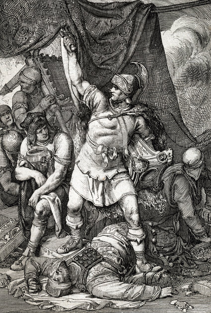Starożytność rzymska: „”Zdobycie Jerozolimy””” przedstawienie oblężenia Jerozolimy przez Rzymian w 70 rne, miasto zostaje splądrowane przez wojska cesarza Tytusa, a druga świątynia jerozolimska detruit””” (Zniszczenie Jerozolimy i świątynia pod Tytusem autorstwa Peter Johann Nepomuck Geiger